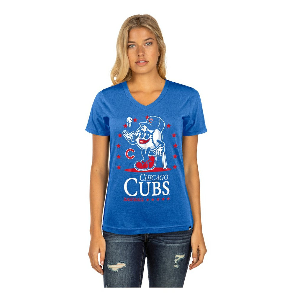 Chicago Cubs Women's Little Miss 2 V-Neck T-Shirt Royal
