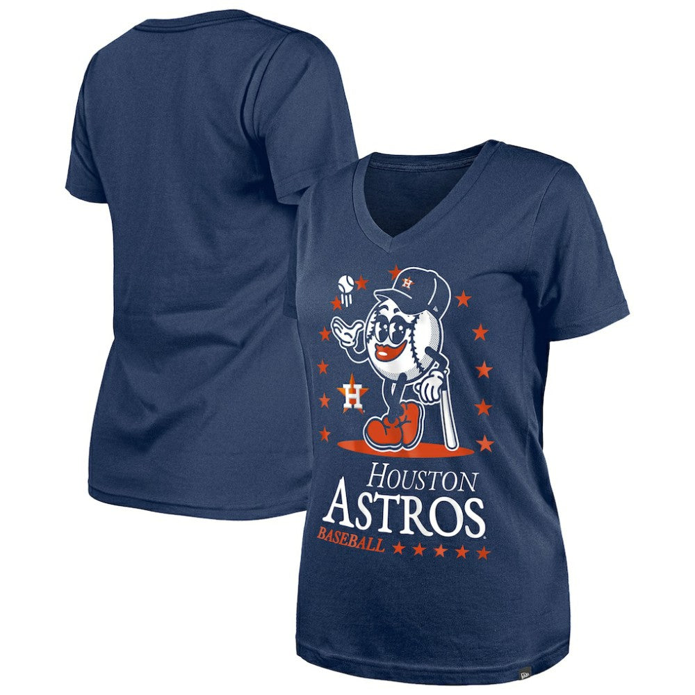 Houston Astros Women's Little Miss 2 V-Neck T-Shirt Navy