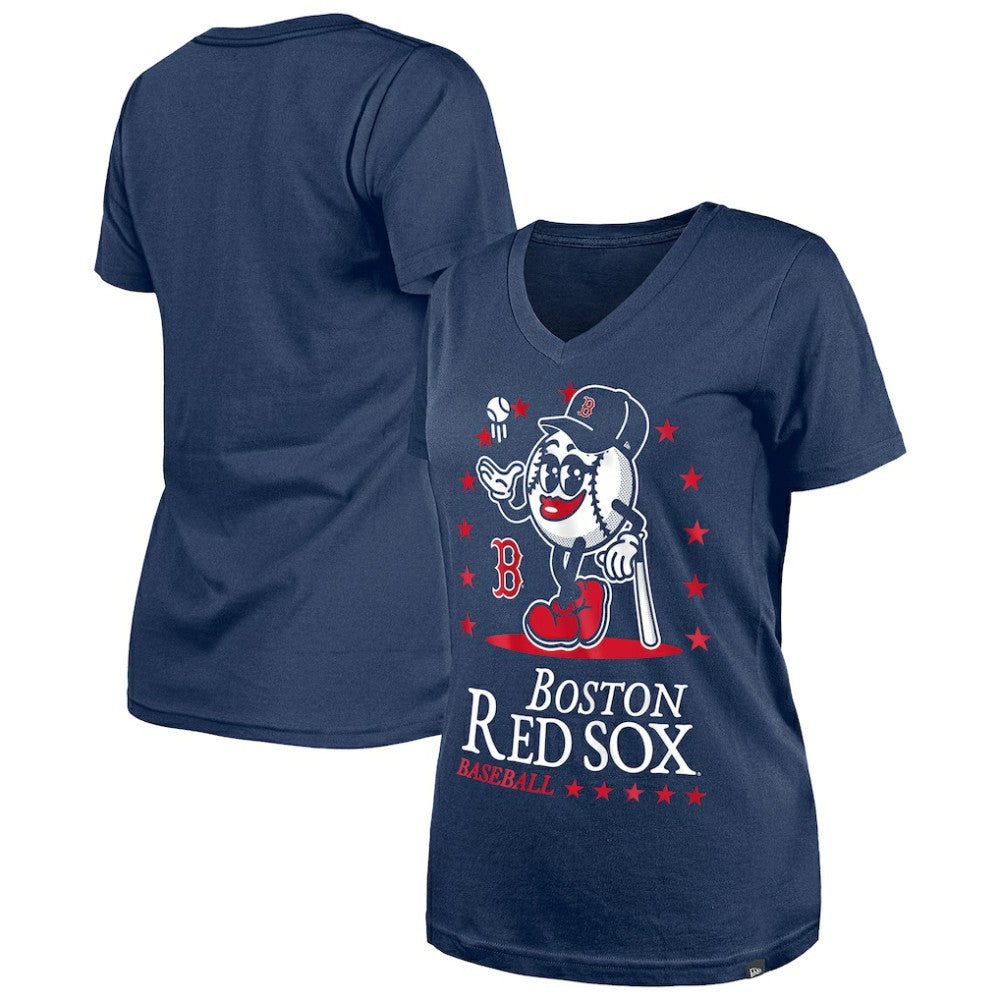 Boston Red Sox Women's Little Miss 2 V-Neck T-Shirt Navy