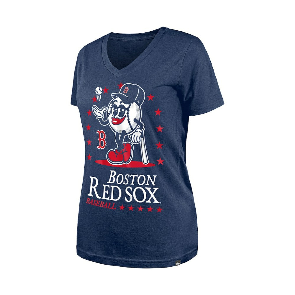 Boston Red Sox Women's Little Miss 2 V-Neck T-Shirt Navy