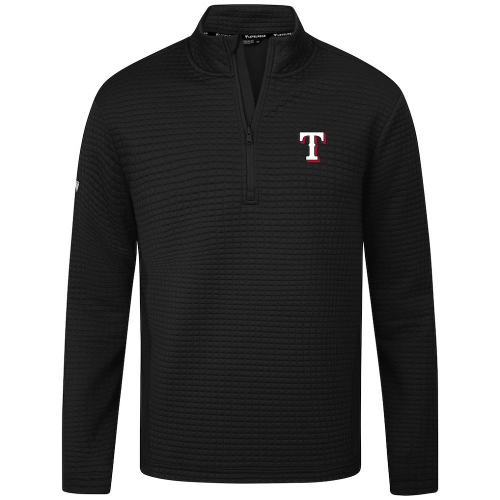 Texas Rangers Levelwear Women's Tailgate Insignia 2.0 Quarter-Zip Top Black