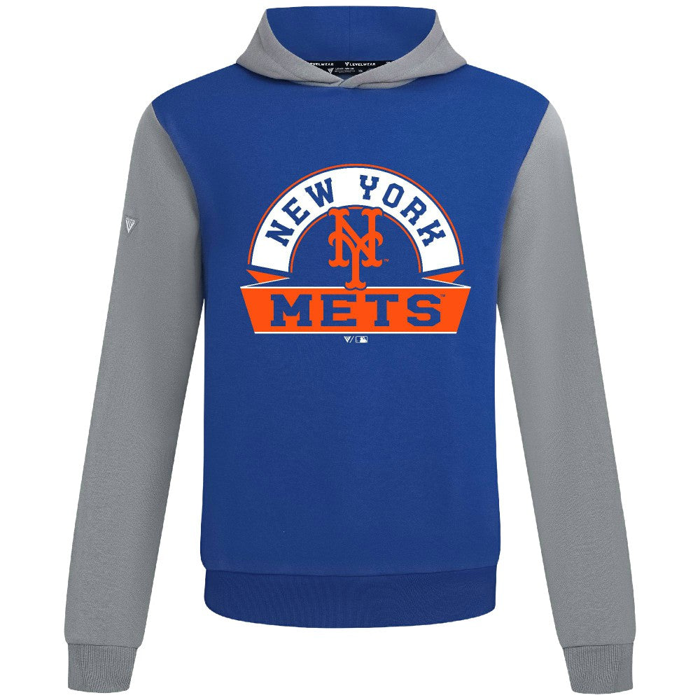 New York Mets Levelwear Throwback Ultimate Banner Arch Hoodie Royal