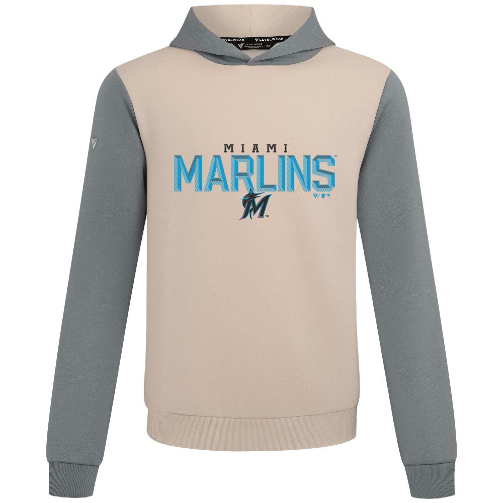 Miami Marlins Levelwear Throwback Carve Ultimate Hoodie Sand