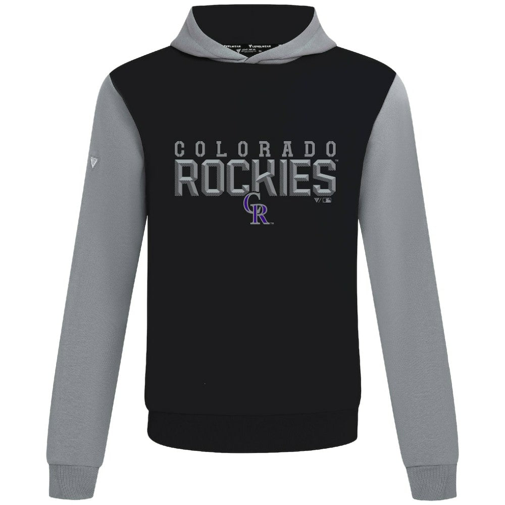 Colorado Rockies Levelwear Throwback Carve Ultimate Hoodie Black