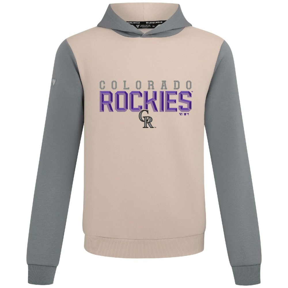 Colorado Rockies Levelwear Throwback Carve Ultimate Hoodie Sand