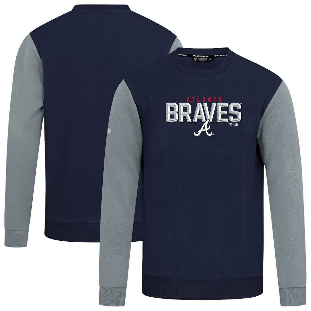 Atlanta Braves Levelwear Throwback Ultimate Carve Sweatshirt Navy