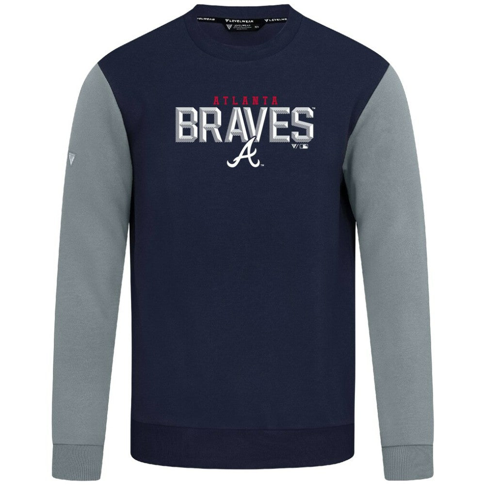 Atlanta Braves Levelwear Throwback Ultimate Carve Sweatshirt Navy