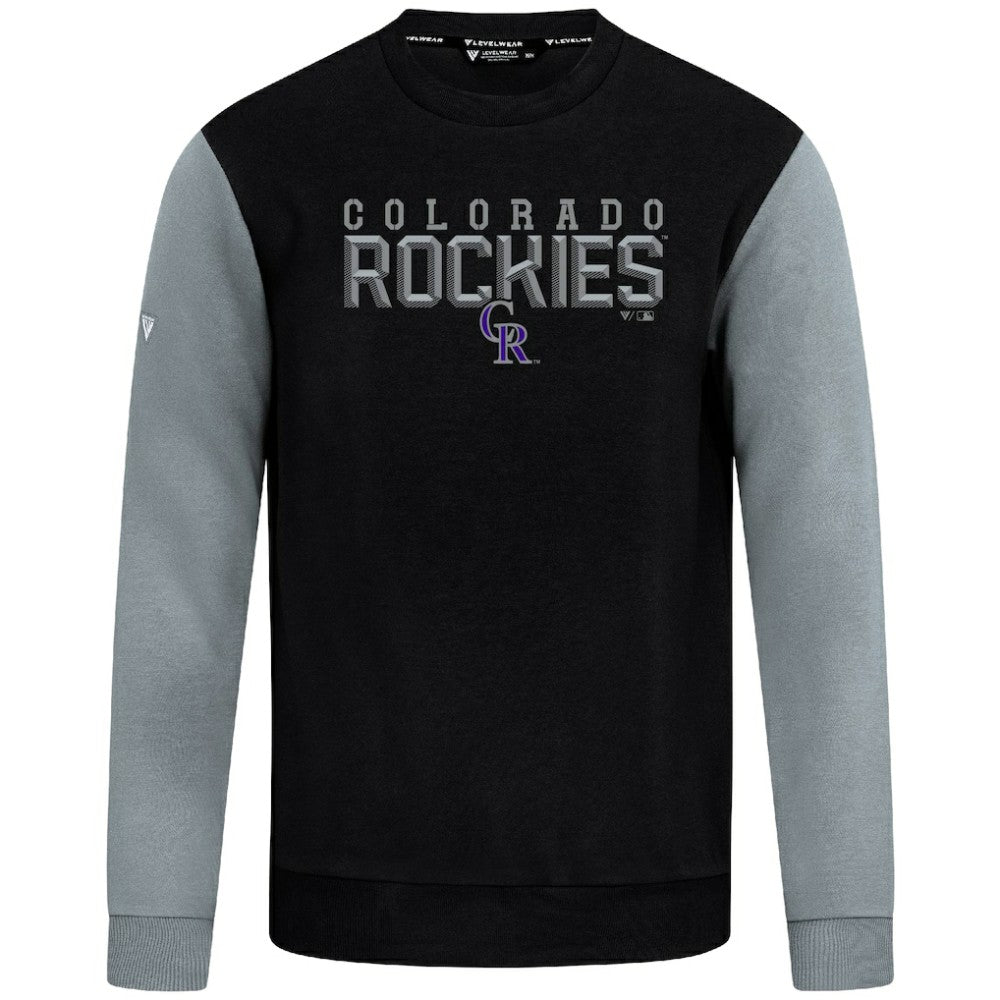 Colorado Rockies Levelwear Throwback Ultimate Carve Sweatshirt Black