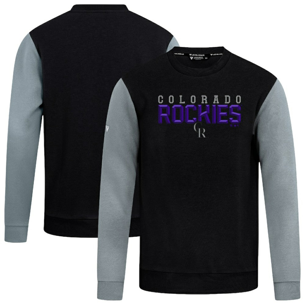 Colorado Rockies Levelwear Throwback Ultimate Carve Sweatshirt Black