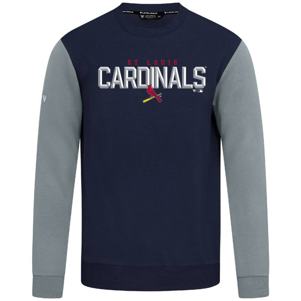 St. Louis Cardinals Levelwear Throwback Ultimate Carve Sweatshirt Navy