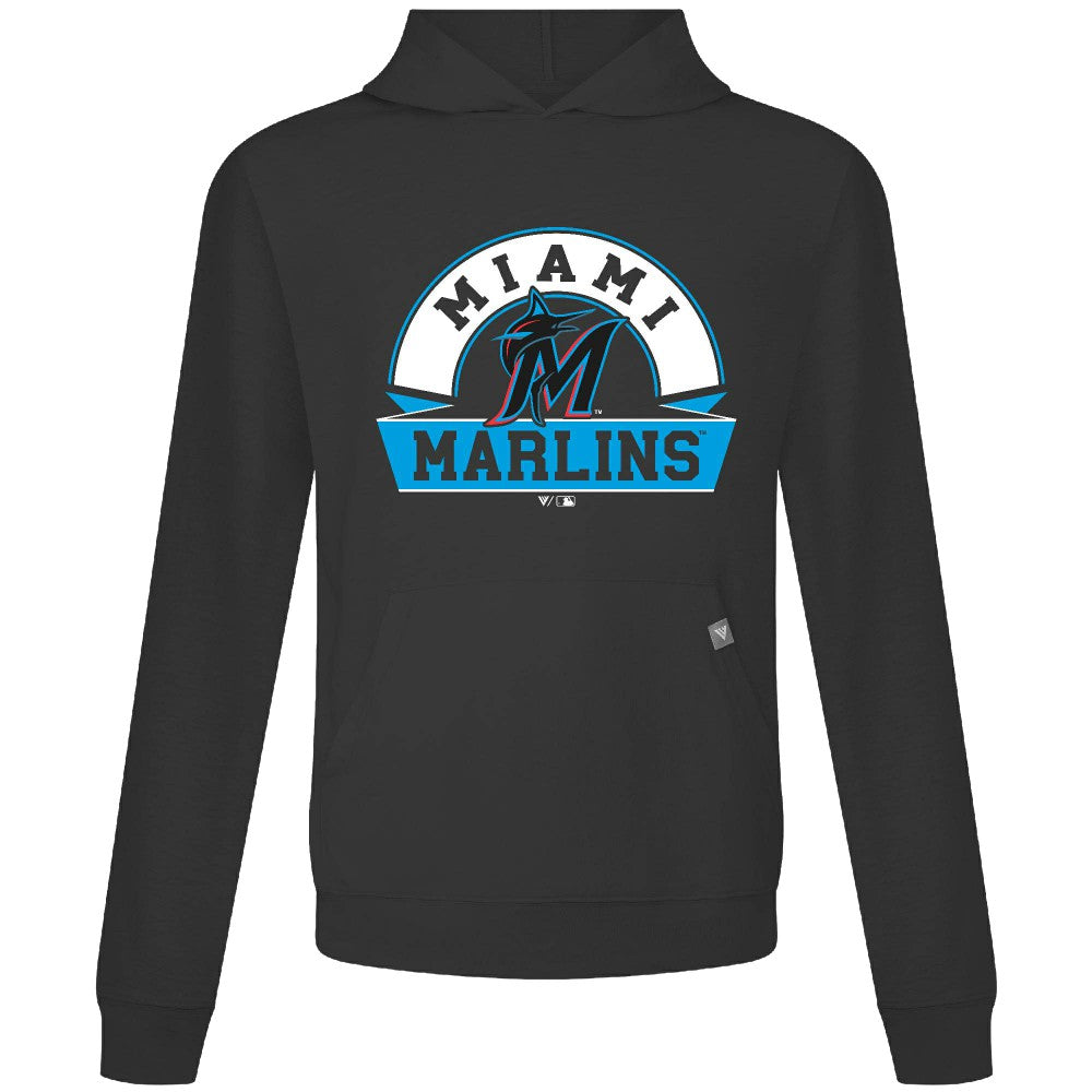 Miami Marlins Levelwear Relay Banner Arch Pullover Hoodie Black