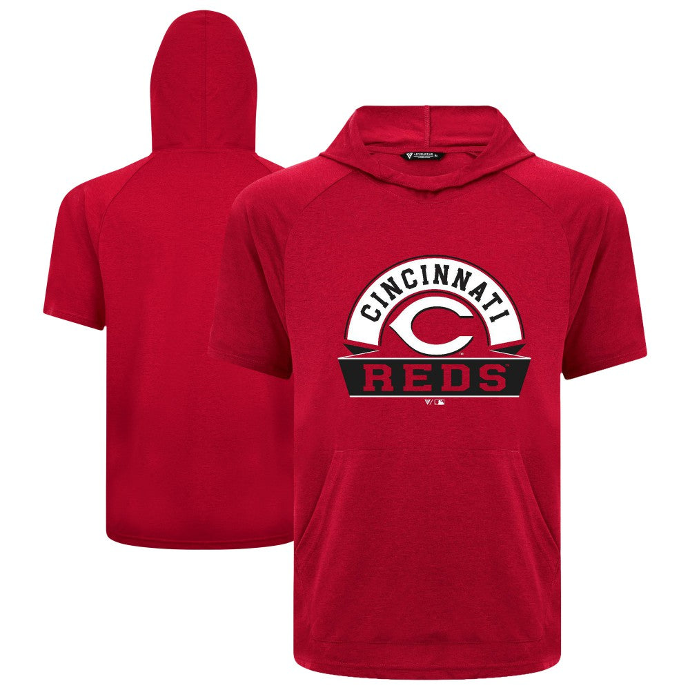 Cincinnati Reds Levelwear Phase Banner Arch Hoodie T-Shirt Red