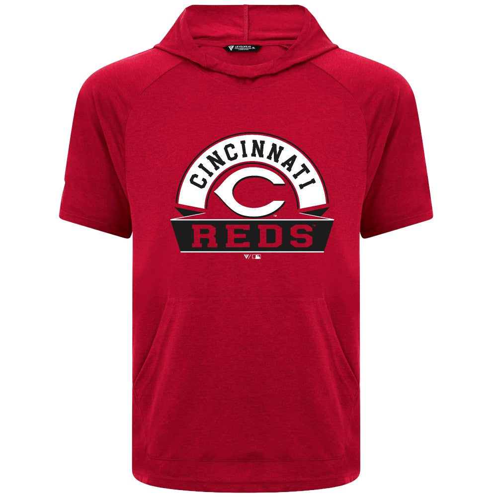Cincinnati Reds Levelwear Phase Banner Arch Hoodie T-Shirt Red