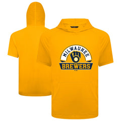 Milwaukee Brewers Levelwear Phase Banner Arch Hoodie T-Shirt Gold