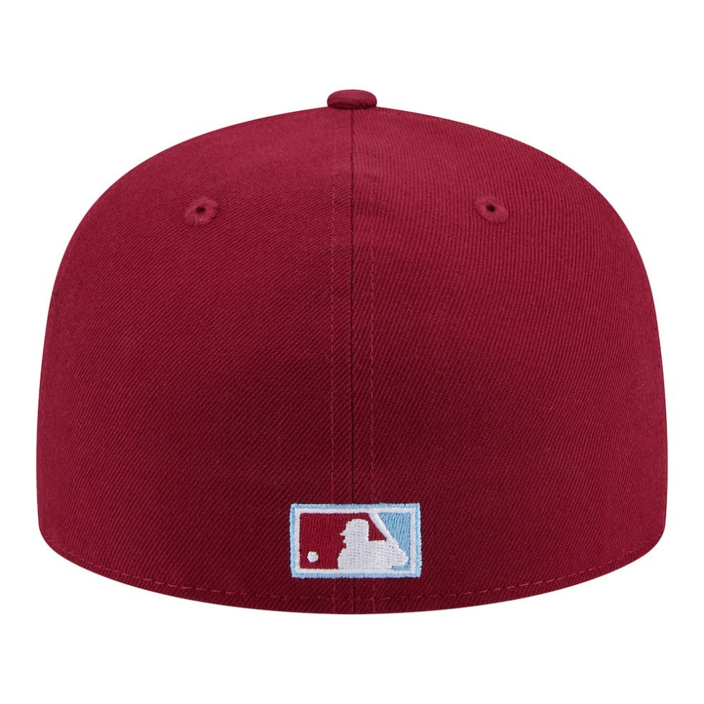 Philadelphia Phillies City Patch 59FIFTY Fitted Hat Burgundy