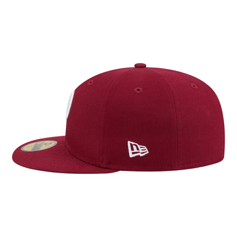 Philadelphia Phillies City Patch 59FIFTY Fitted Hat Burgundy