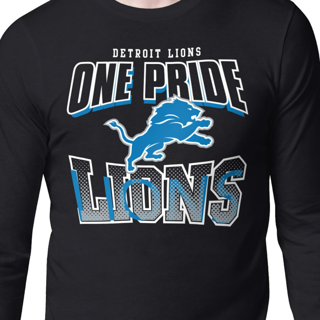 Detroit Lions Starter Comic Style Slogan Long Sleeve T-Shirt - Black online