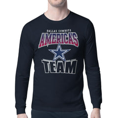 Dallas Cowboys Starter Comic Style Slogan Long Sleeve T-Shirt - Navy sale