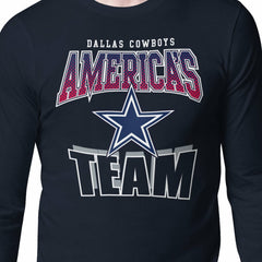 Dallas Cowboys Starter Comic Style Slogan Long Sleeve T-Shirt - Navy sale