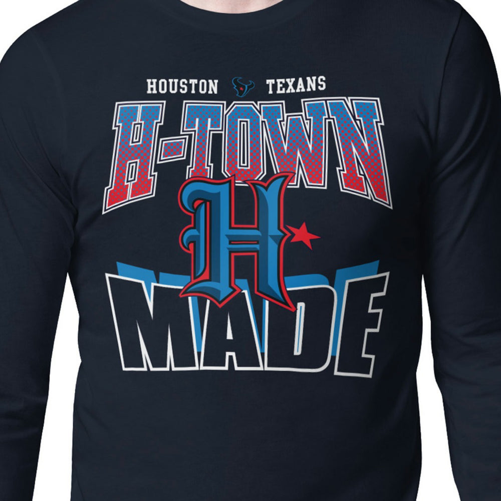 Houston Texans Starter Comic Style Slogan Long Sleeve T-Shirt - Navy discount