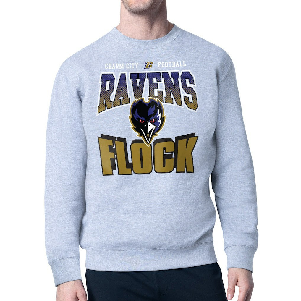 Baltimore Ravens Starter Comic Style Sweatshirt - Gray cheap