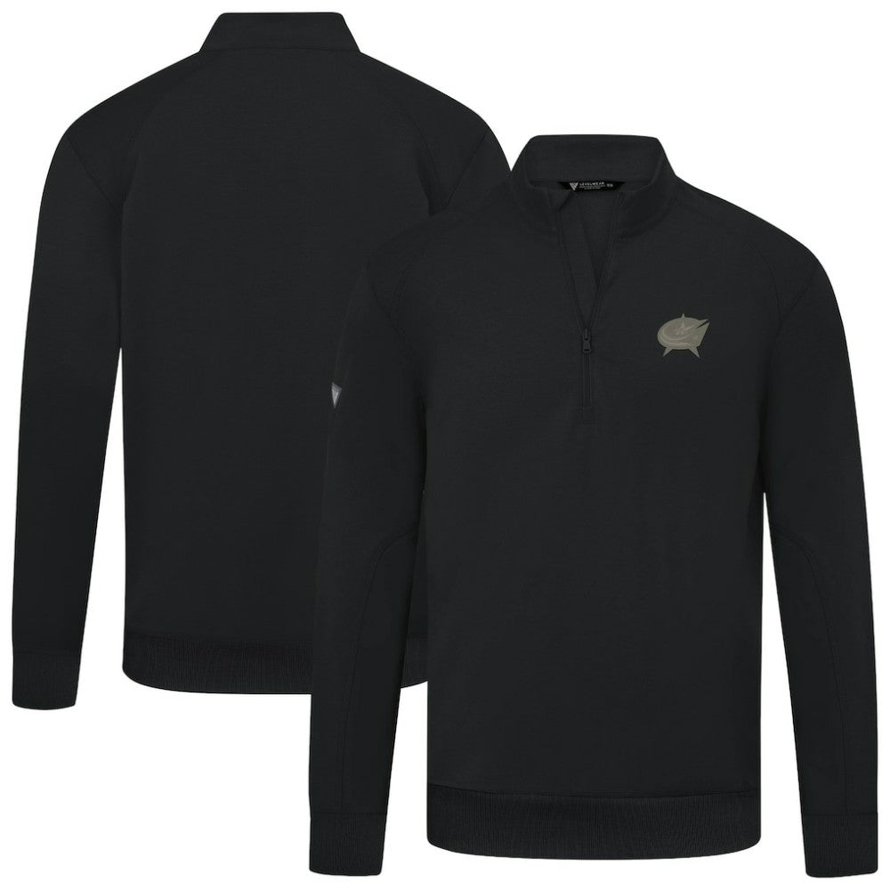 Columbus Blue Jackets Levelwear Copper Upright Quarter-Zip Pullover - Black Pullover