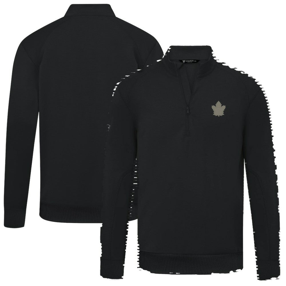 Toronto Maple Leafs Levelwear Copper Upright Quarter-Zip Pullover - Black Pullover