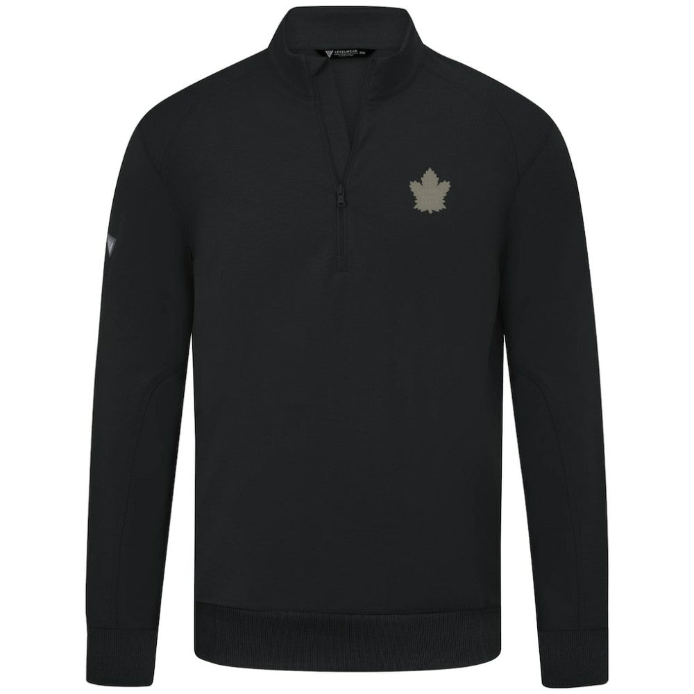 Toronto Maple Leafs Levelwear Copper Upright Quarter-Zip Pullover - Black Pullover