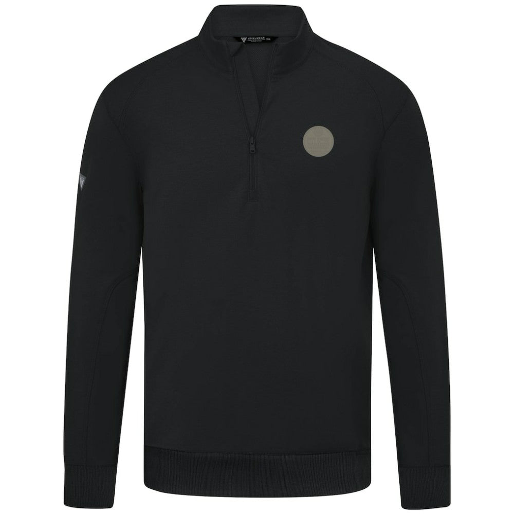Edmonton Oilers Levelwear Copper Upright Quarter-Zip Pullover - Black Pullover