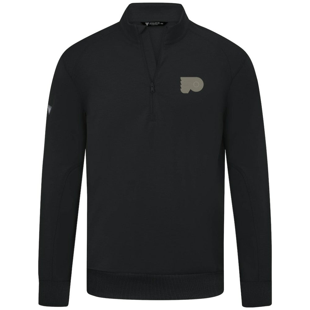 Philadelphia Flyers Levelwear Copper Upright Quarter-Zip Pullover - Black Pullover