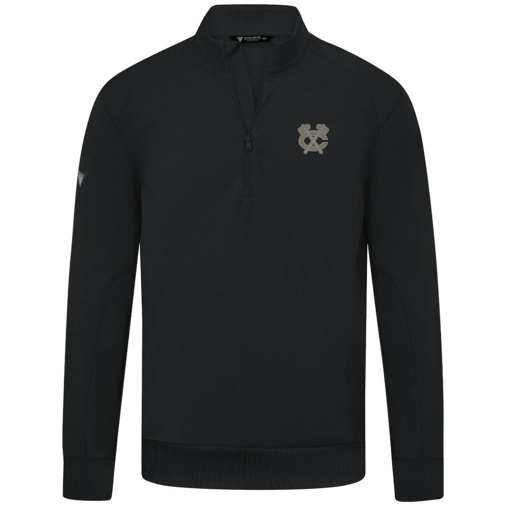 Chicago Blackhawks Levelwear Copper Upright Quarter-Zip Pullover - Black Pullover
