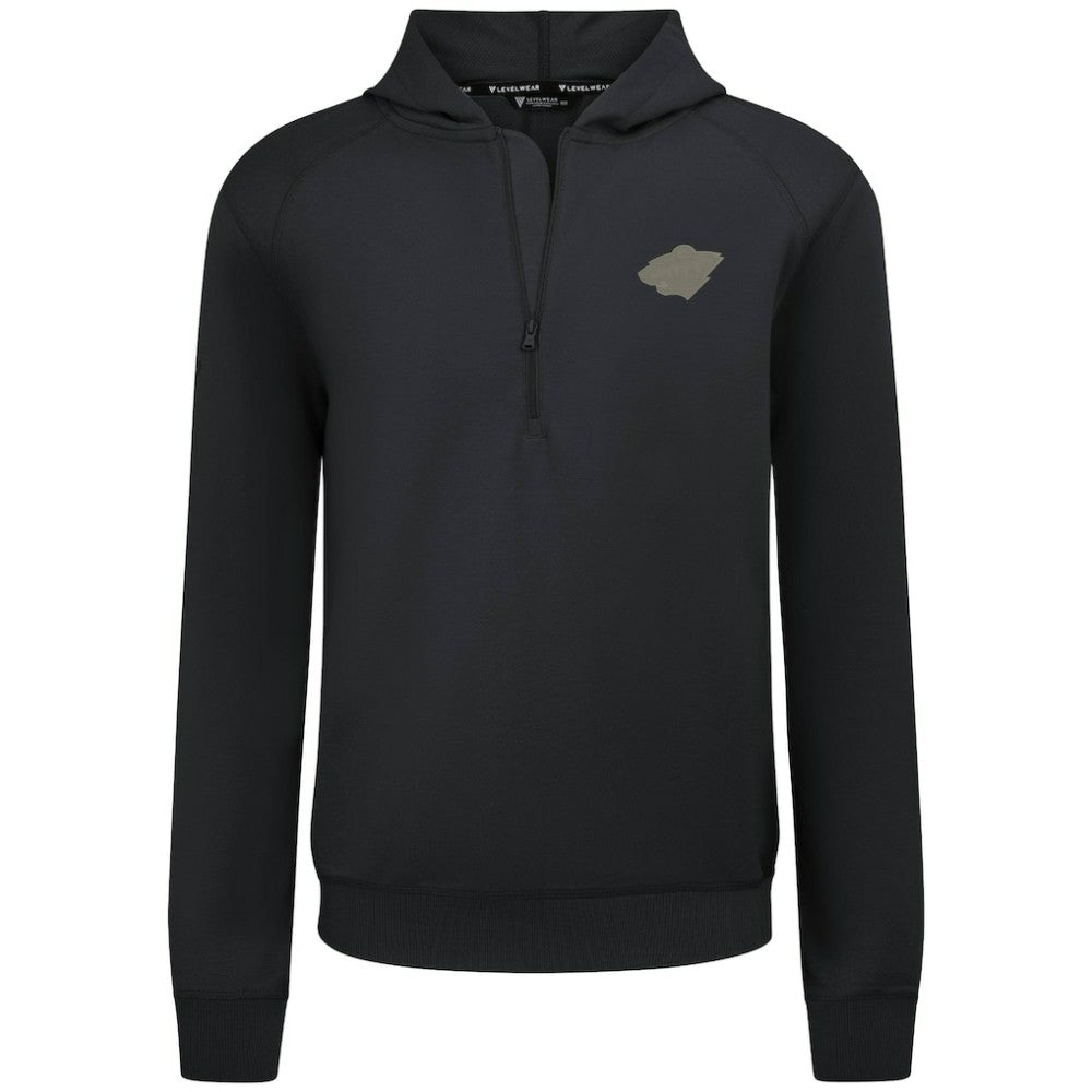 Minnesota Wild Levelwear Technic Quarter-Zip Pullover Hoodie - Black Hoodies