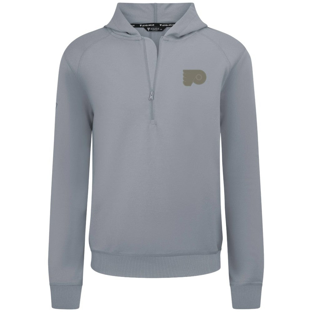 Philadelphia Flyers Levelwear Technic Quarter-Zip Pullover Hoodie - Gray Hoodies