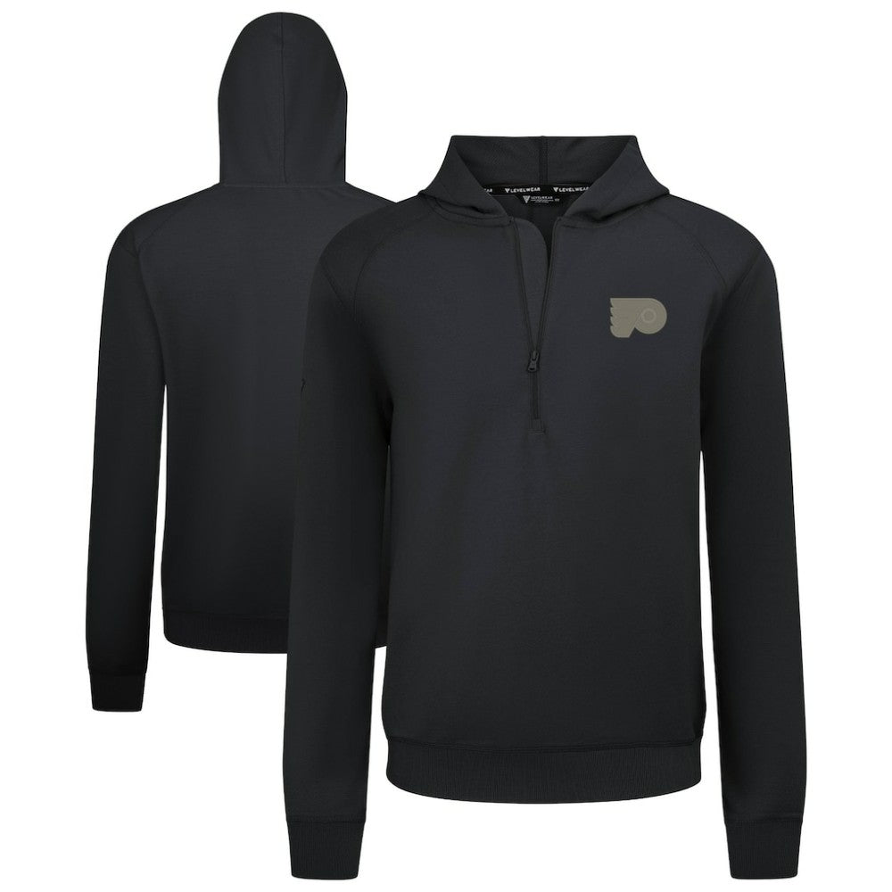 Philadelphia Flyers Levelwear Technic Quarter-Zip Pullover Hoodie - Black Hoodies