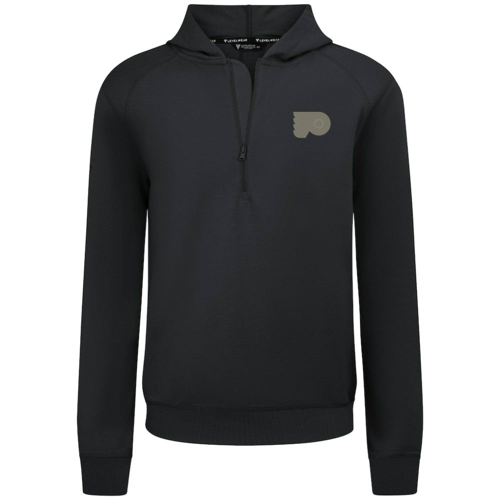 Philadelphia Flyers Levelwear Technic Quarter-Zip Pullover Hoodie - Black Hoodies