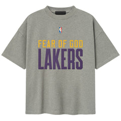 Los Angeles Lakers Fear of God x NBA Unisex 90s T-Shirt - Heather Gray outlet