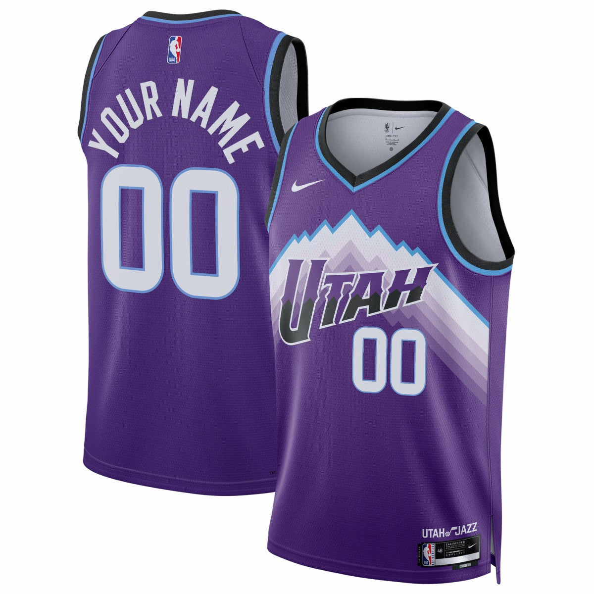 Utah Jazz Unisex Swingman Custom Jersey - Icon Edition - Purple cheap