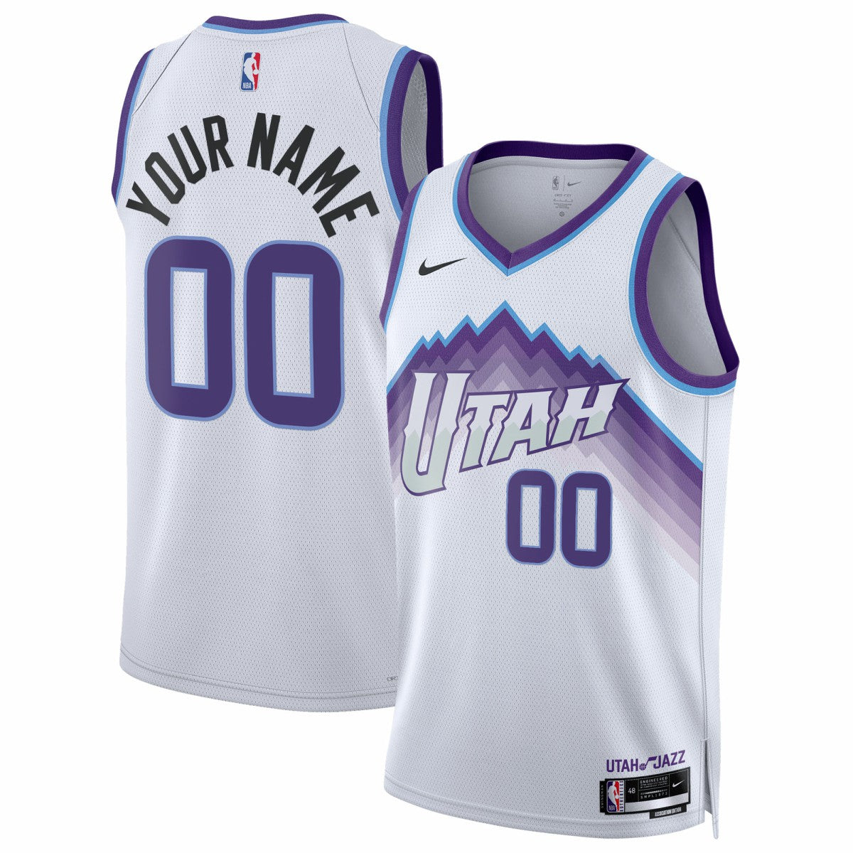 Utah Jazz Unisex Swingman Custom Jersey - Association Edition - White cheap