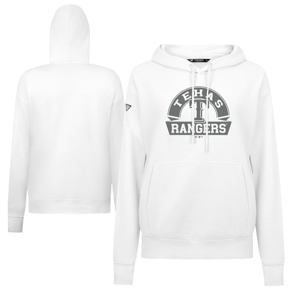 Texas Rangers Levelwear Women's Adorn Banner Arch Hoodie White
