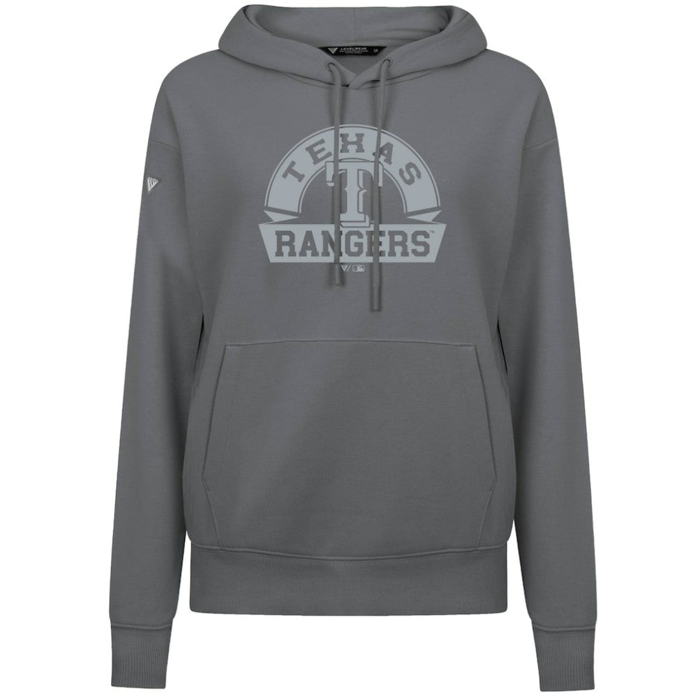 Texas Rangers Levelwear Women's Adorn Banner Arch Hoodie Stone