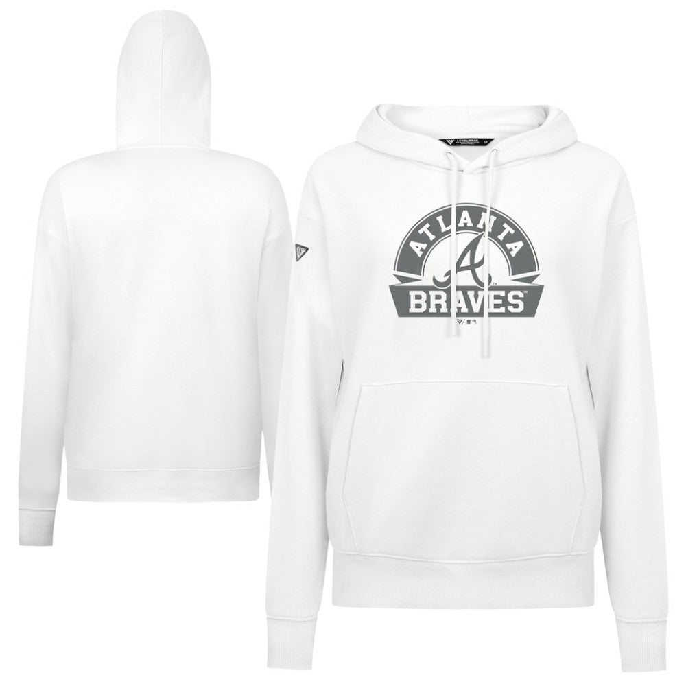 Atlanta Braves Levelwear Women's Adorn Banner Arch Hoodie White