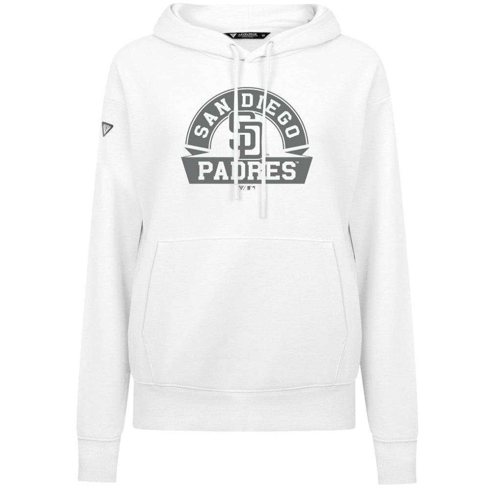 San Diego Padres Levelwear Women's Adorn Banner Arch Hoodie White