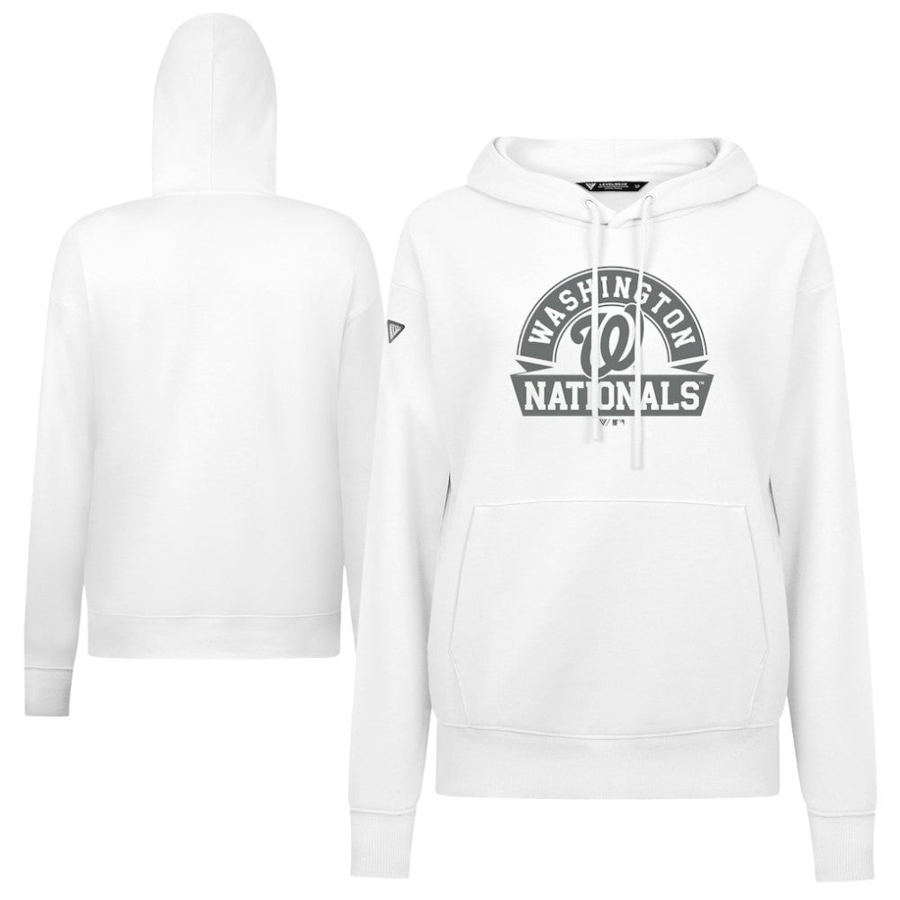 Washington Nationals Levelwear Women's Adorn Banner Arch Hoodie White