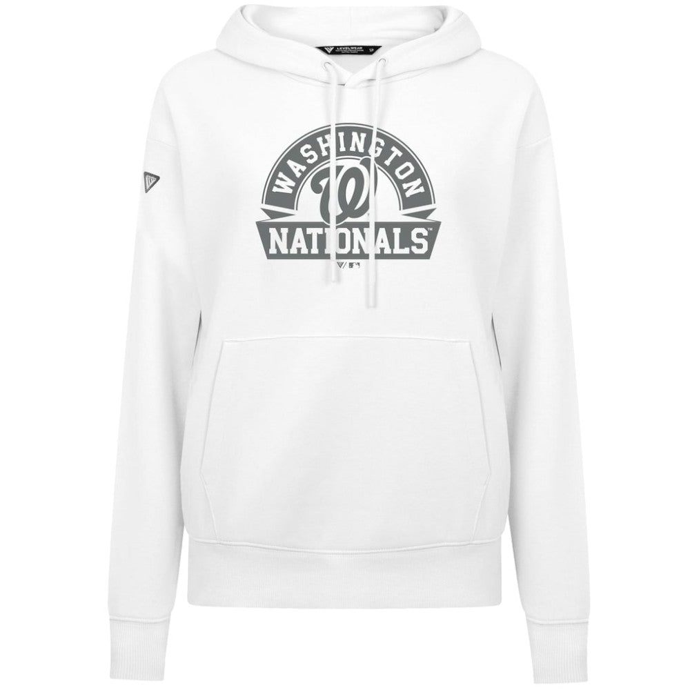 Washington Nationals Levelwear Women's Adorn Banner Arch Hoodie White