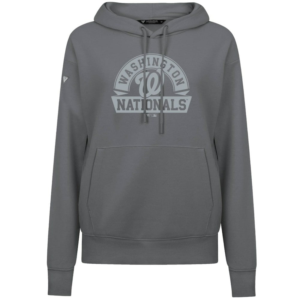 Washington Nationals Levelwear Women's Adorn Banner Arch Hoodie Stone