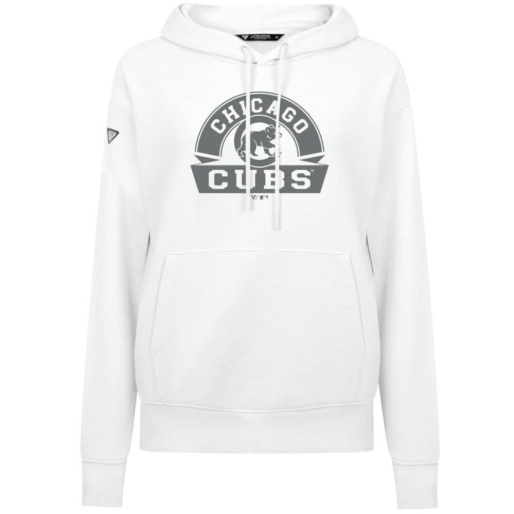 Chicago Cubs Levelwear Women's Adorn Banner Arch Hoodie White