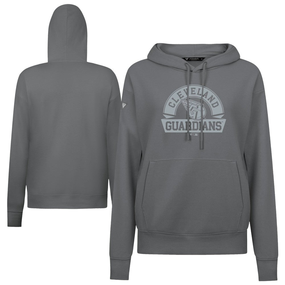 Cleveland Guardians Levelwear Women's Adorn Banner Arch Hoodie Stone