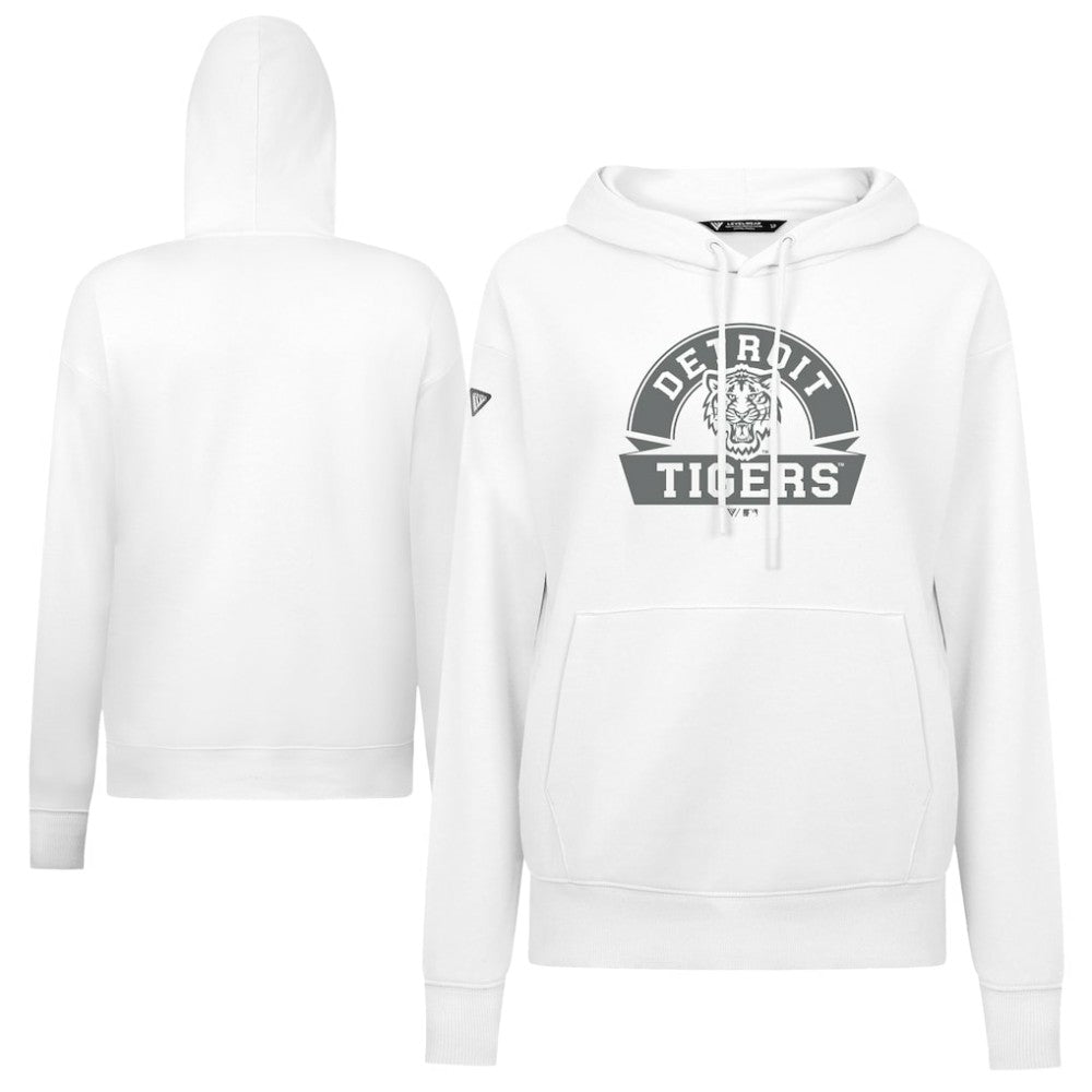 Detroit Tigers Levelwear Women's Adorn Banner Arch Hoodie White
