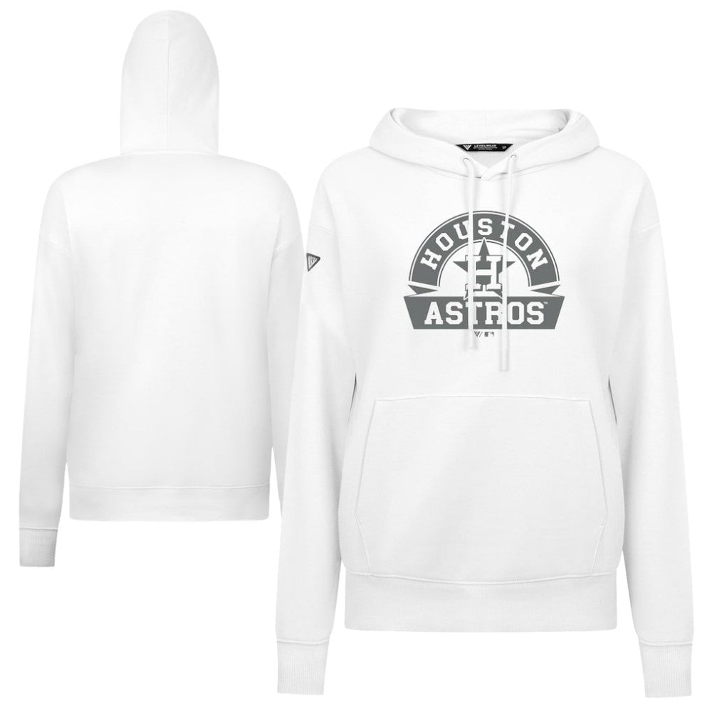 Houston Astros Levelwear Women's Adorn Banner Arch Hoodie White