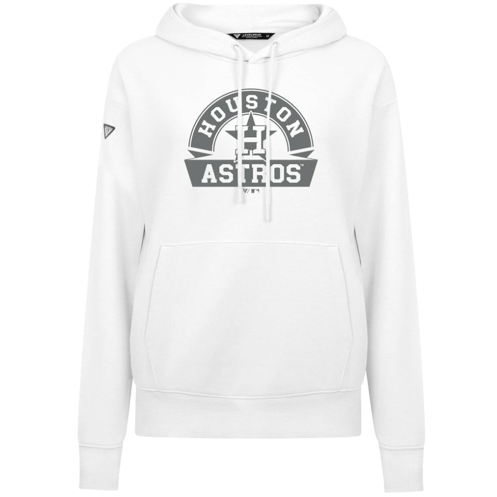 Houston Astros Levelwear Women's Adorn Banner Arch Hoodie White